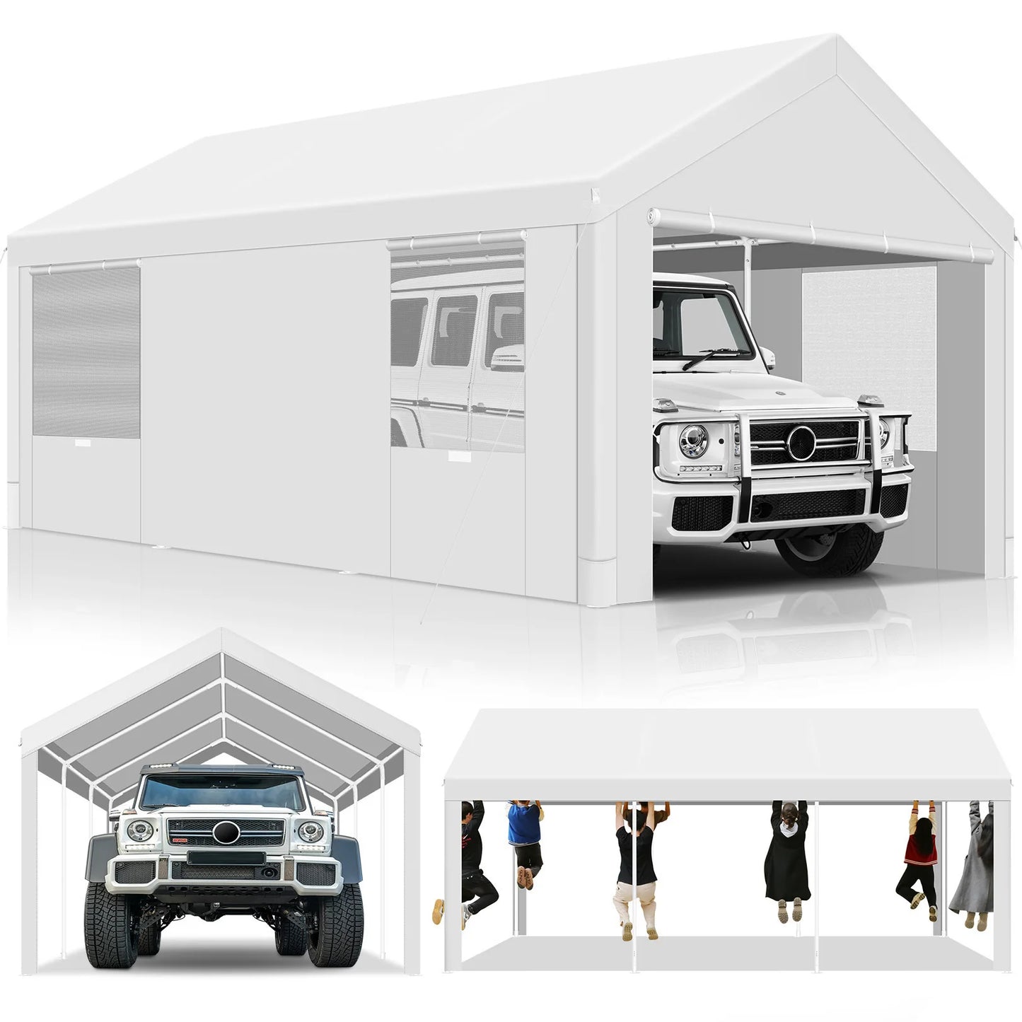 10x20 Heavy Duty Carport Canopy, with Removable Sidewalls