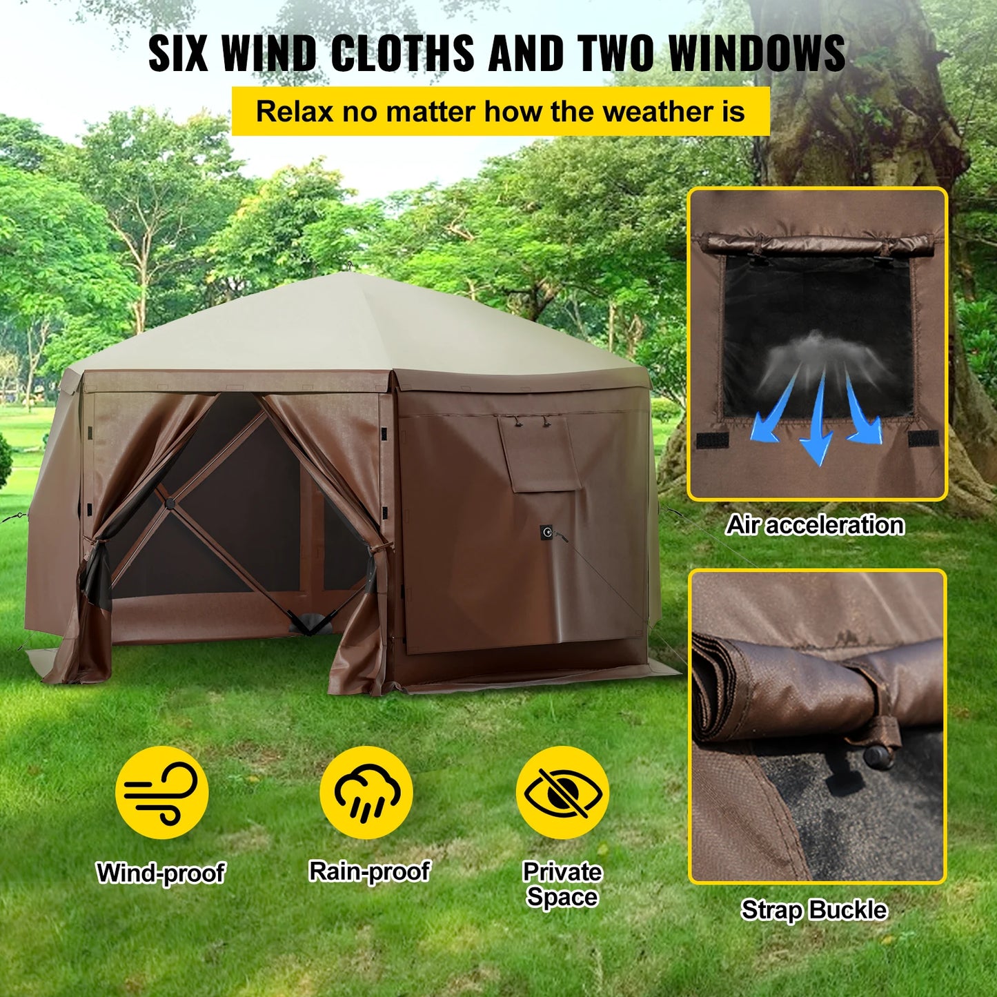 12' x 12' / 10' x 10' Sun Shade Tents & Canopies Camping & Hiking
