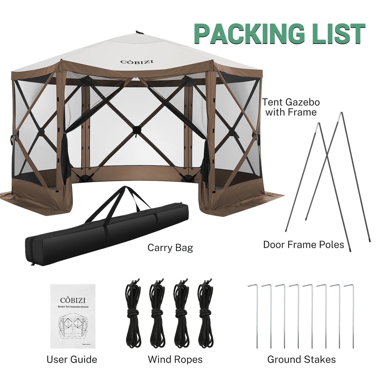 12x12ft Pop up Gazebo Screen House Tent with Mosquito Netting
