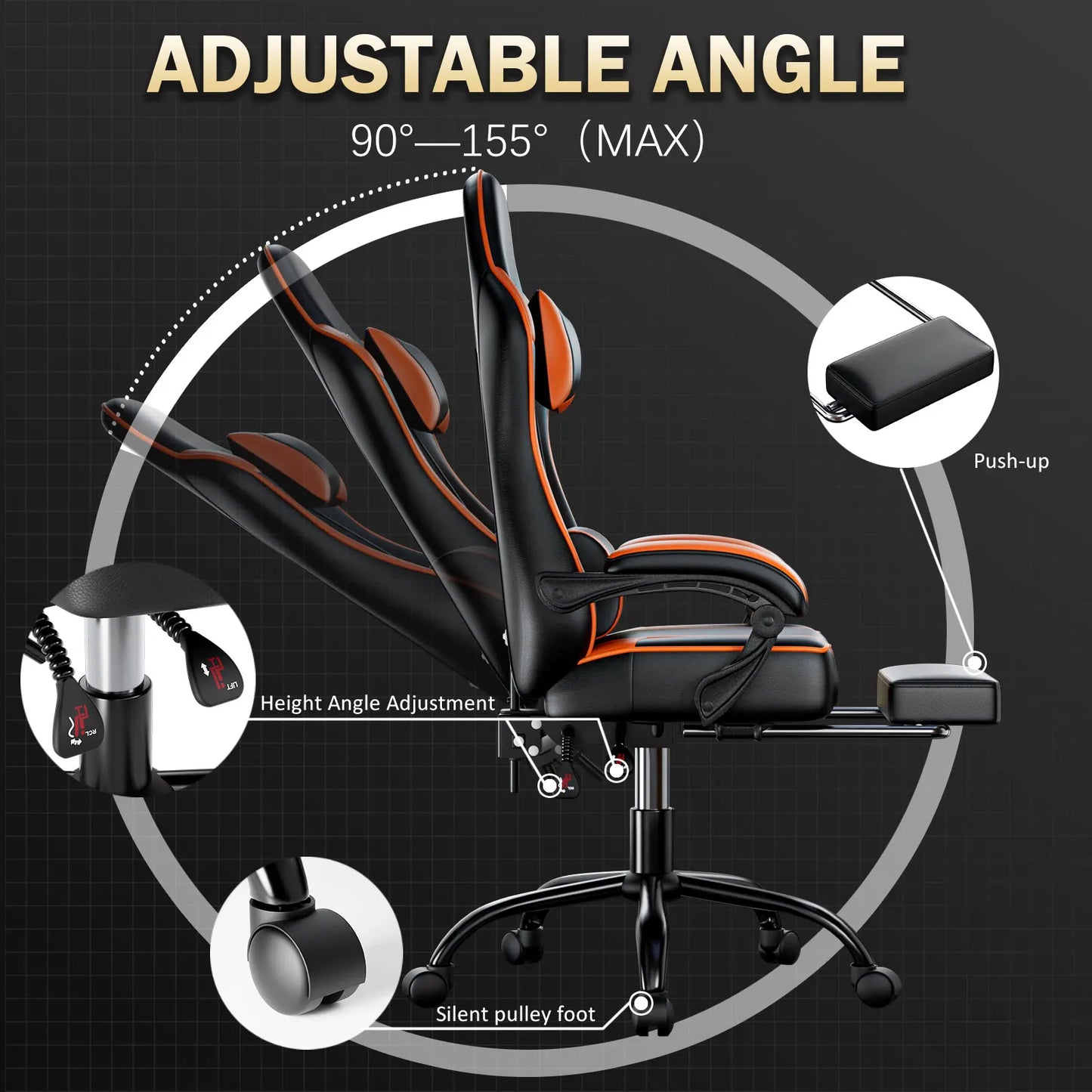 Gaming Chair with Footrest