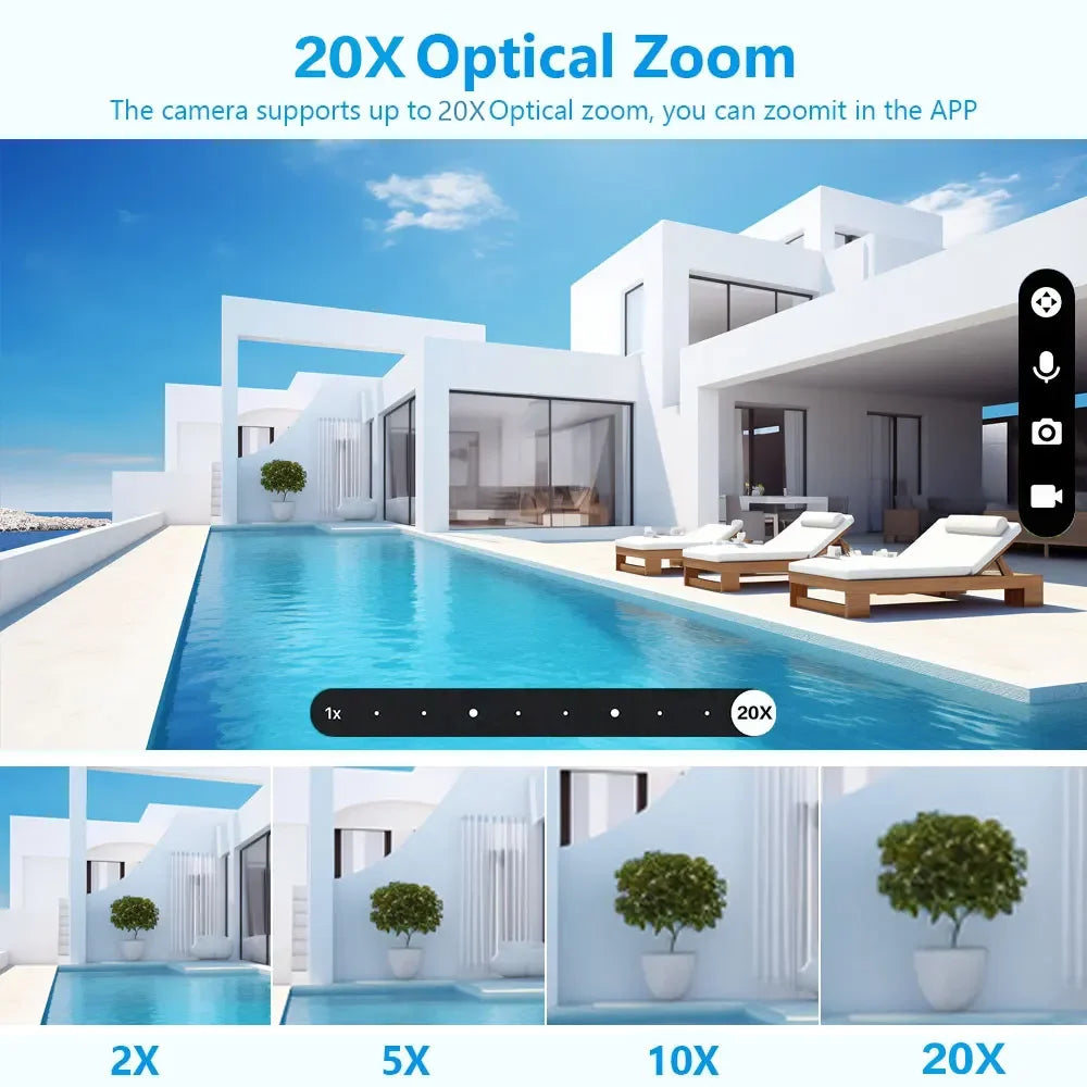 10K 20MP WiFi IP Camera with Five Lenses Home Security Protection and Video Surveillance
