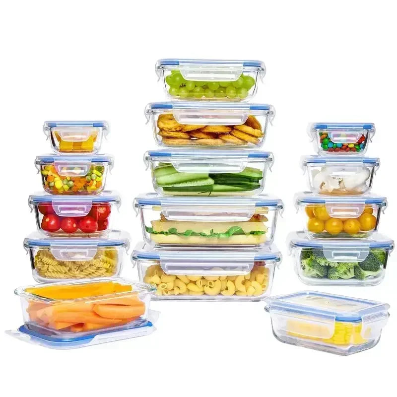18/15/8 Pack Glass Food Storage Containers with Lids
