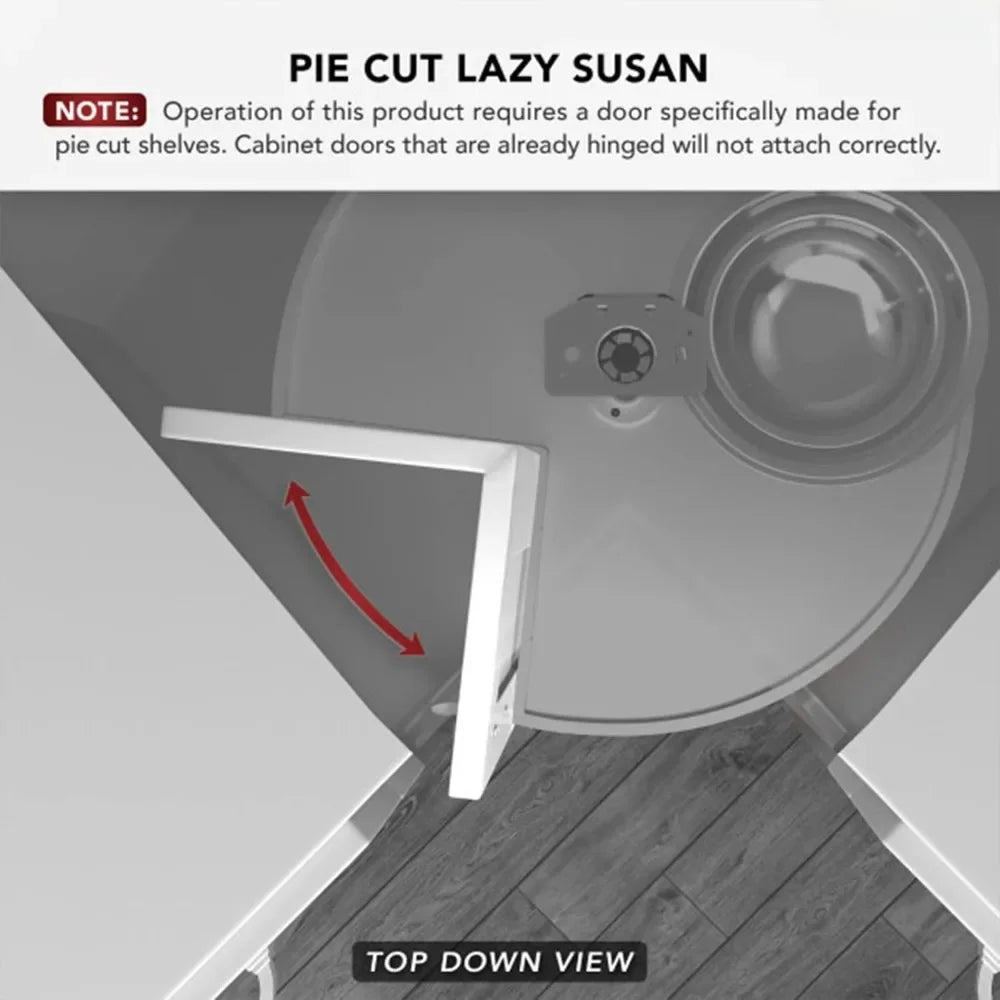 28" Dual Tier Pie-Cut Lazy Susan Organizer for Base Corner Kitchen Cabinets