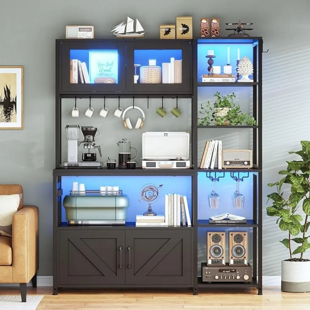 Cabinet Station with Wine Rack & Power Outlet