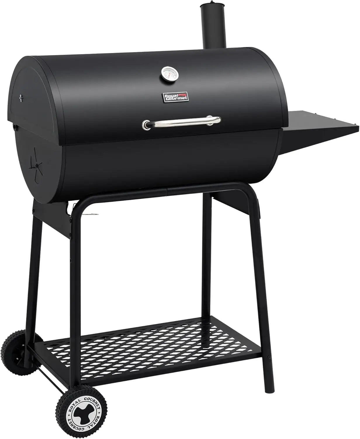 Barrel Charcoal Grill with Side Table