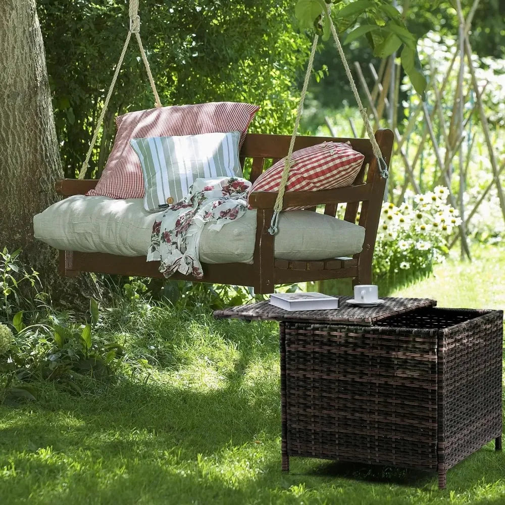 Outdoor Side Table with 27-Gallon Storage Box