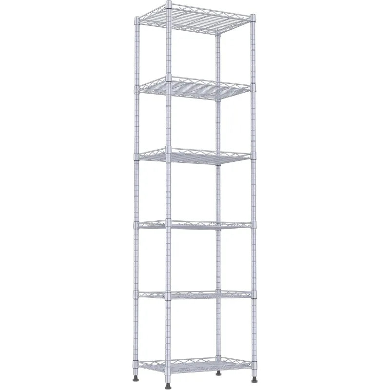 6 Wire Shelving Steel Storage Rack Adjustable