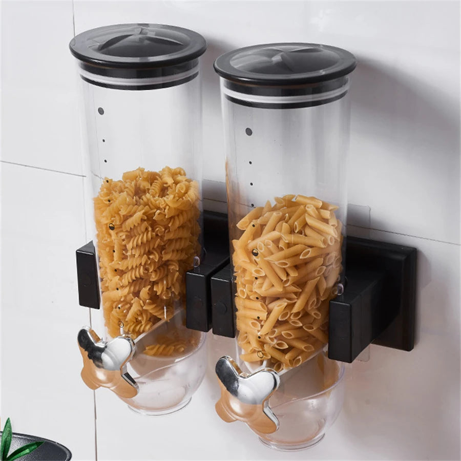 Wall-mounted 2 Barrel Cereal/Grain Dispenser