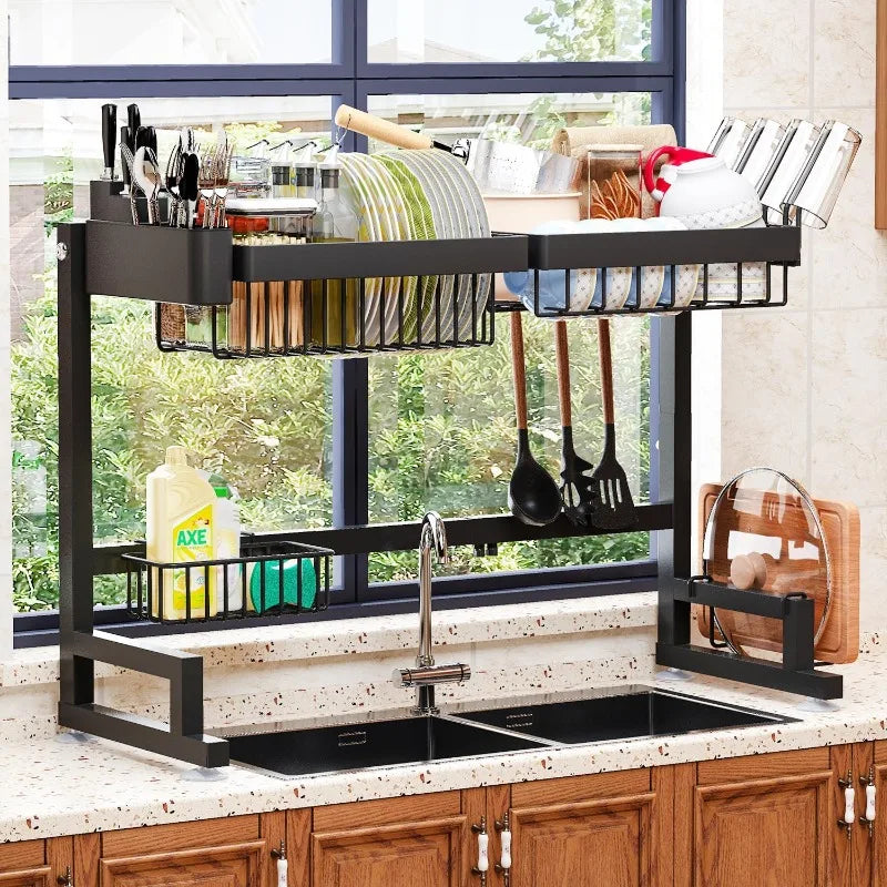 Through The Sink Dish Drying Rack (height/length Can Be Extended)
