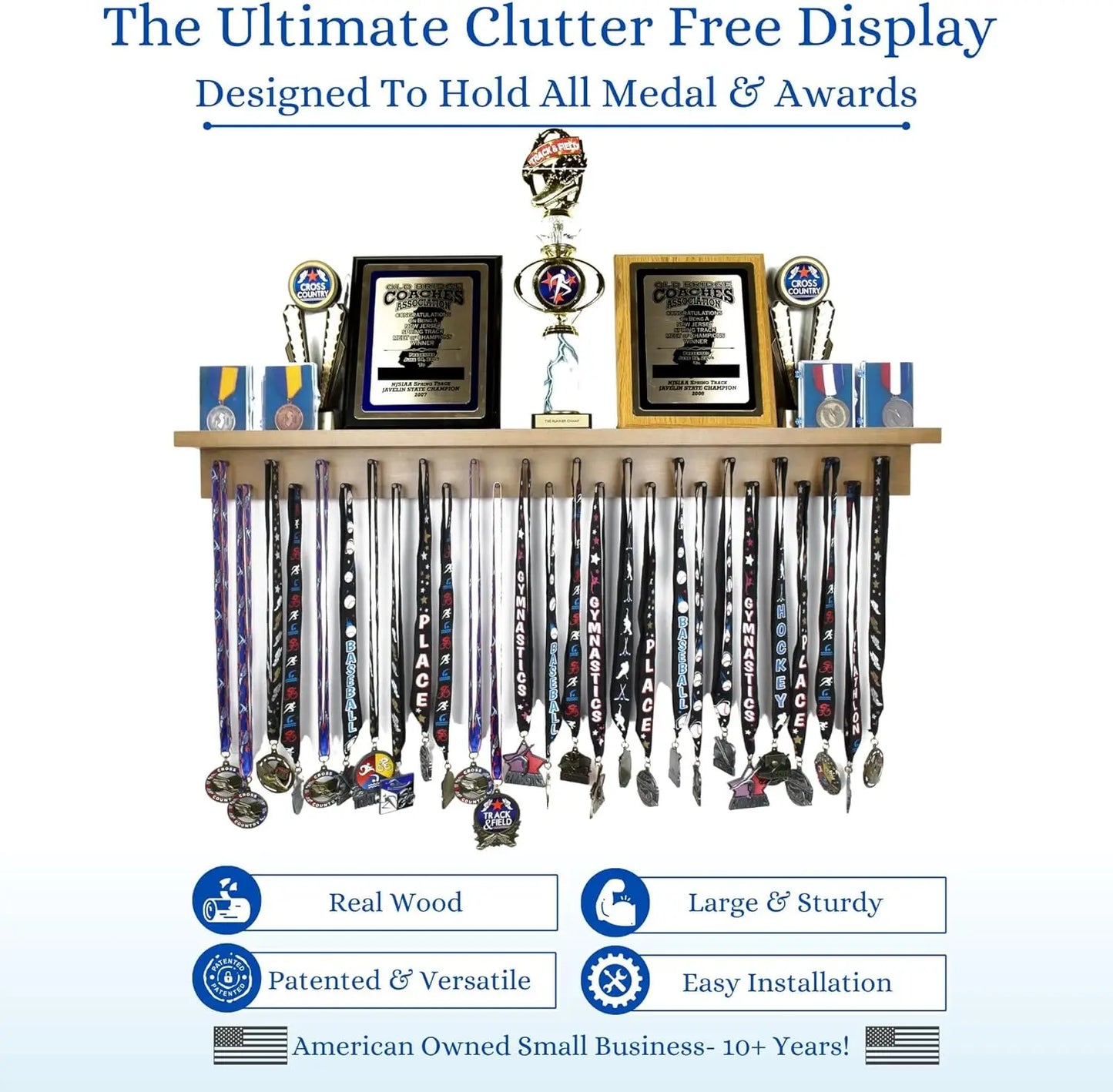 Ultimate Medal Hanger Display and Trophy Shelf