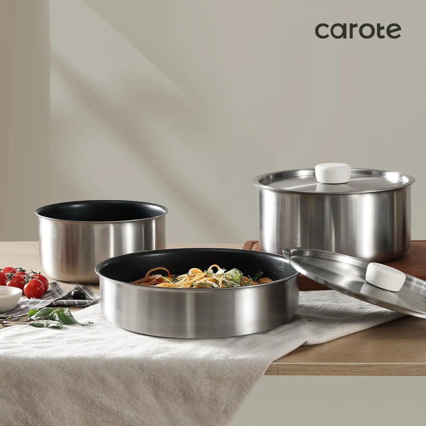 9pcs Stainless Steel Pots and Pans Set Non Stick