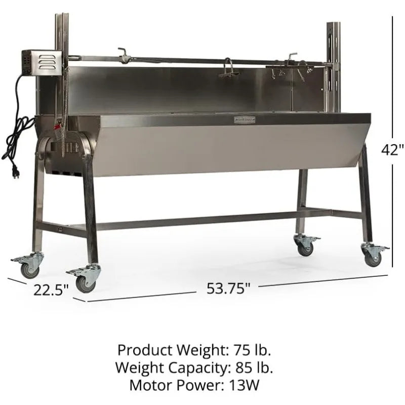 Stainless Steel Rotisserie Grill, BBQ Spit Roaster
