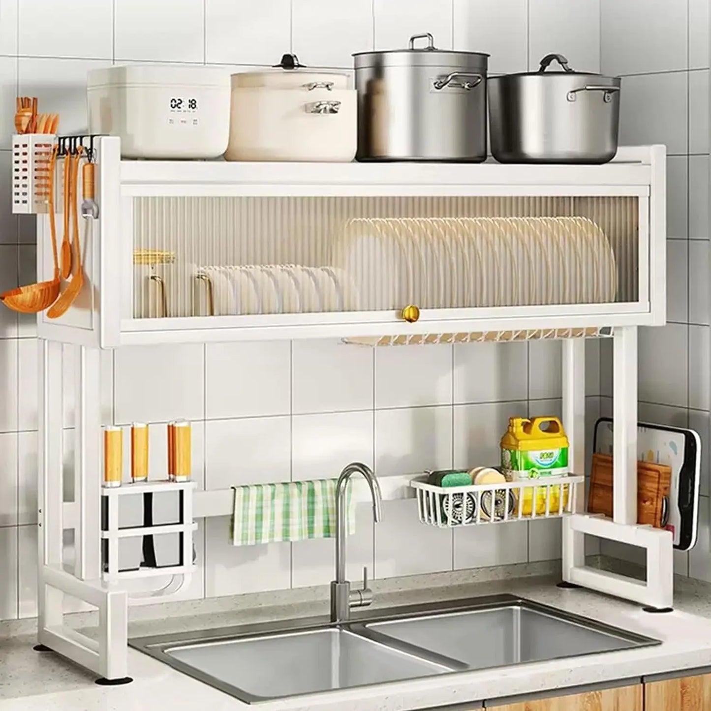 Over the Sink Dish Drainer Drying Rack 3 Tier