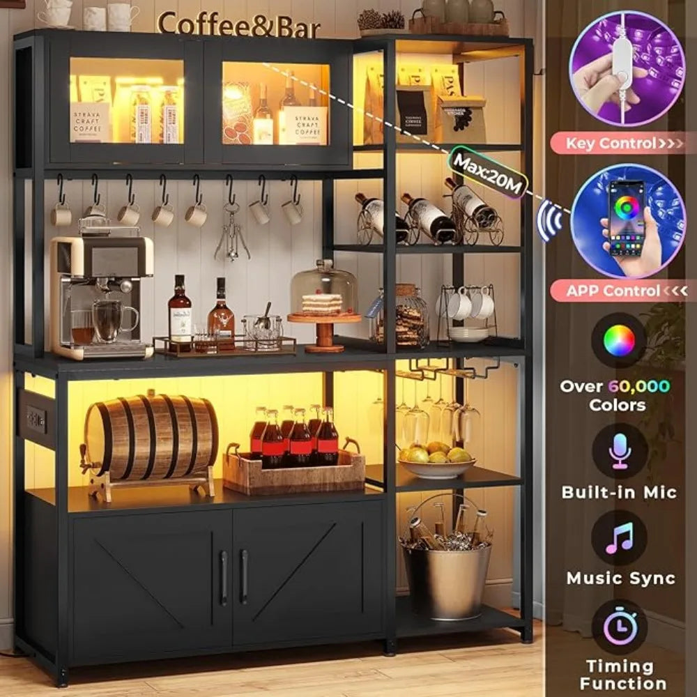 Cabinet Station with Wine Rack & Power Outlet
