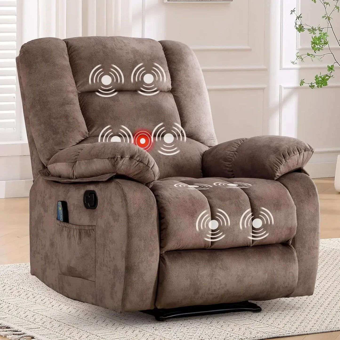 Overstuffed Massage Recliner Chair
