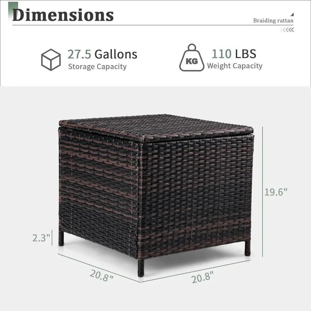 Outdoor Side Table with 27-Gallon Storage Box