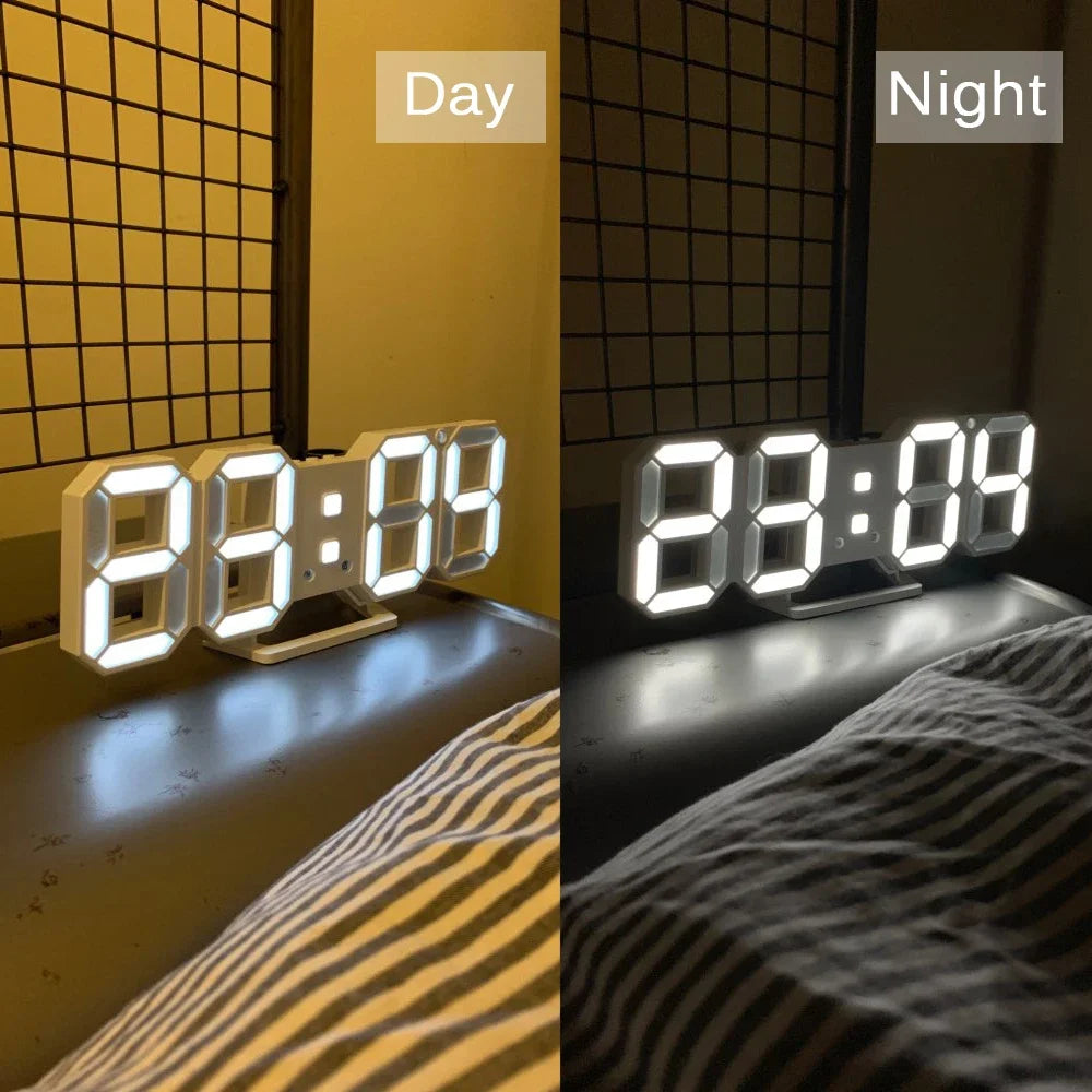 3D LED Wall Clock / Digital Alarm Nightlight