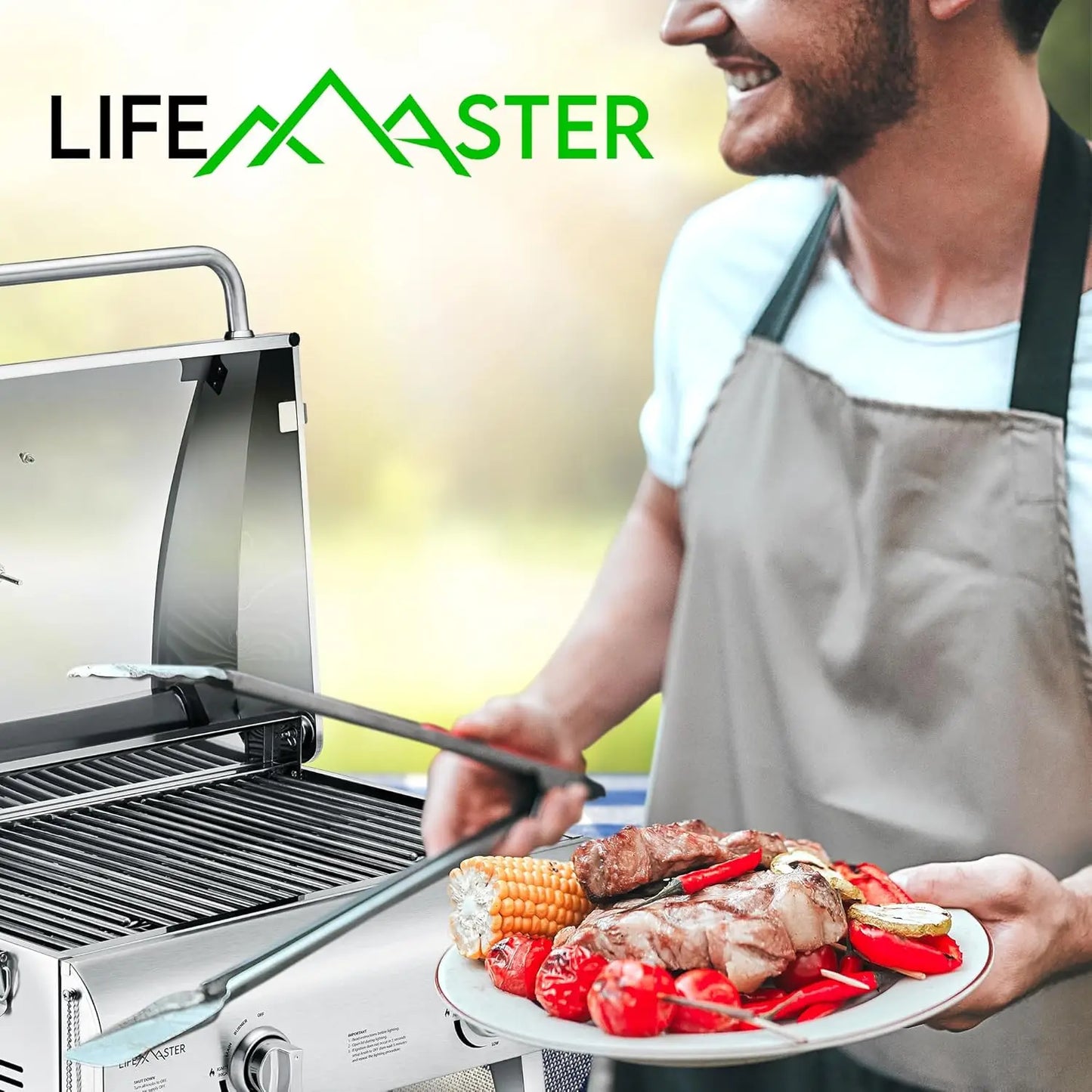 Portable Stainless Steel Gas Grill - 2 Burners