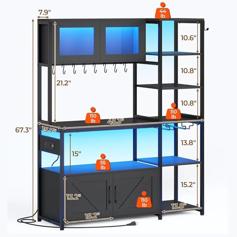 Cabinet Station with Wine Rack & Power Outlet