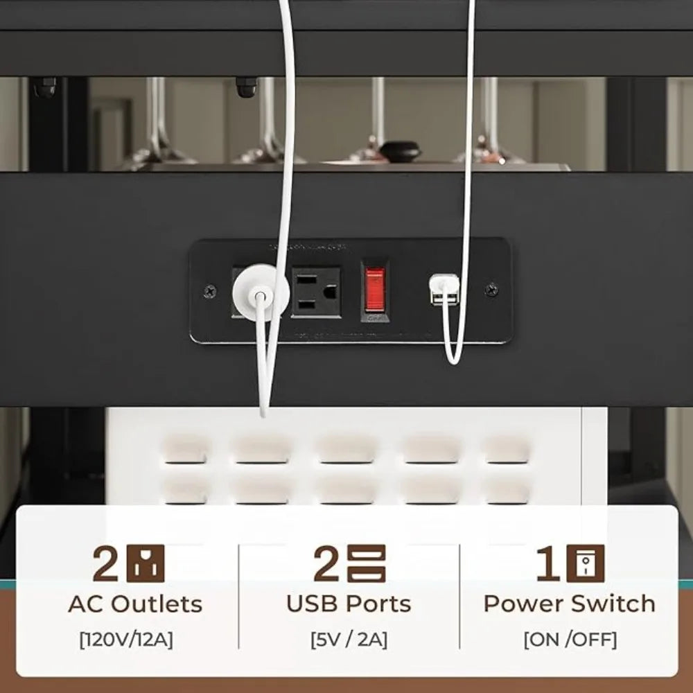 Cabinet Station with Wine Rack & Power Outlet