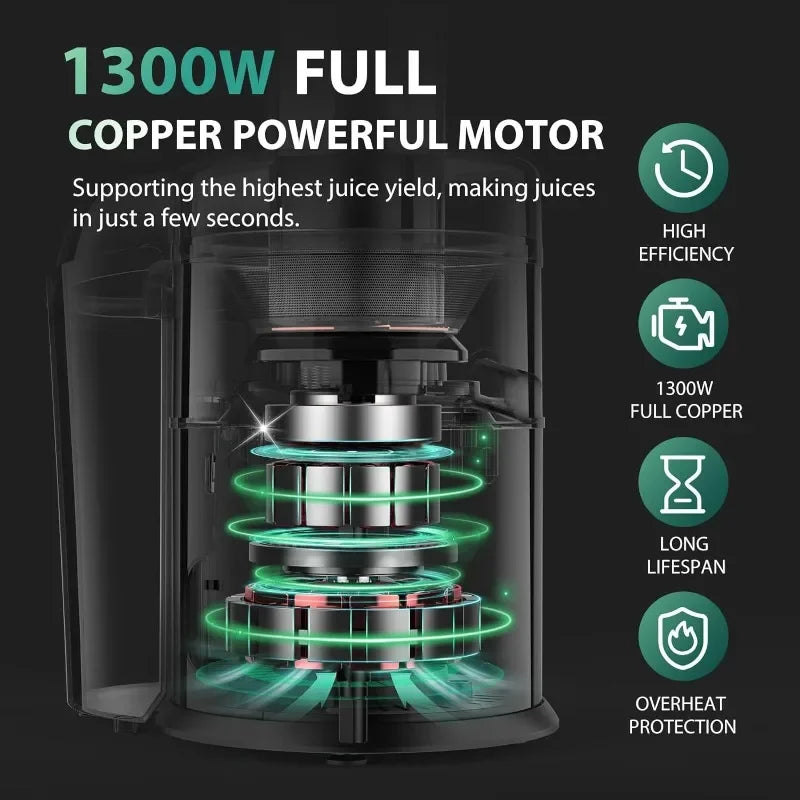 Centrifugal Juicer Machines, Juice Extractor with Extra Large 3inch Feed Chute