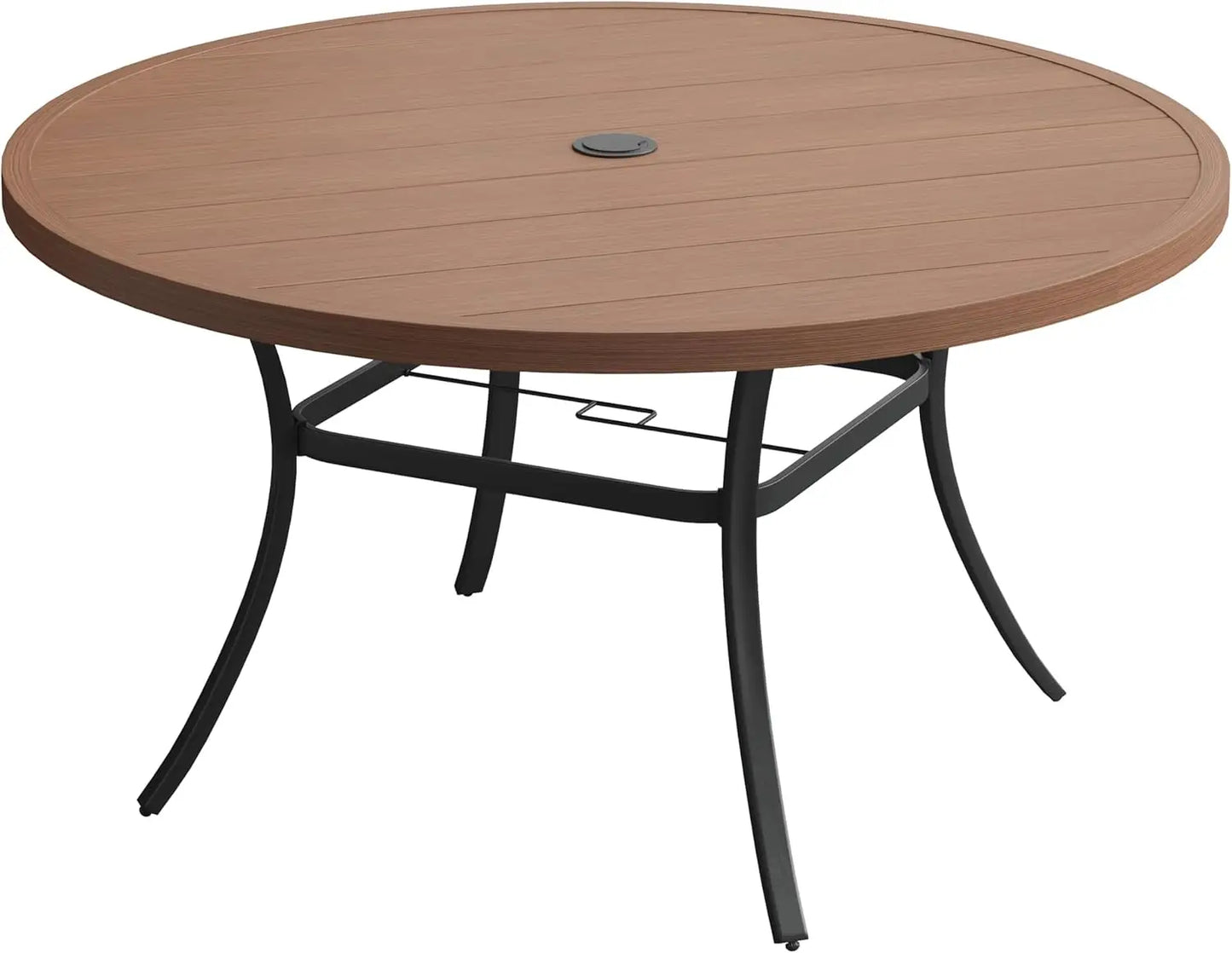Round Patio Table with Adjustable Umbrella Hole