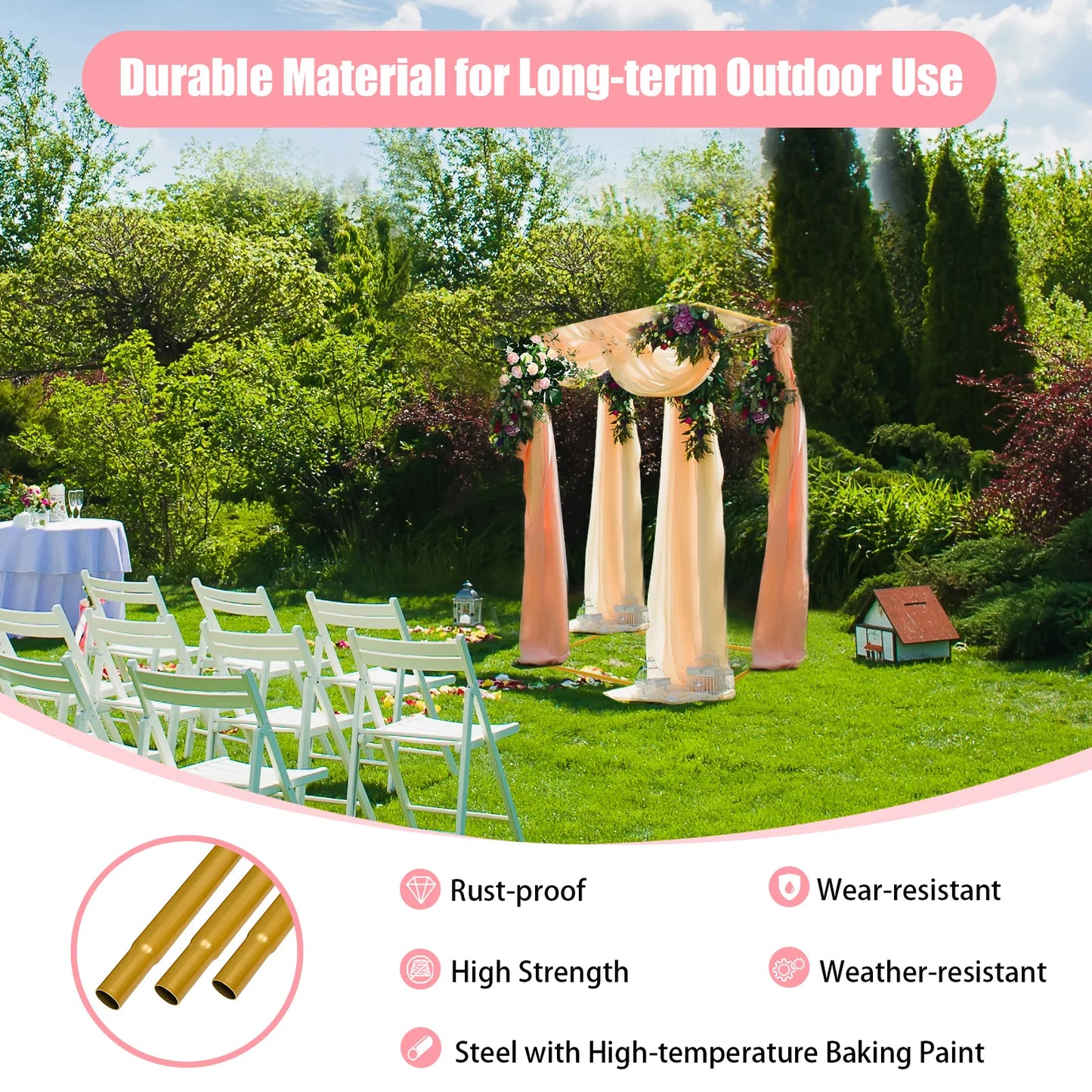 Wedding Arch Golden Metal Display Stand