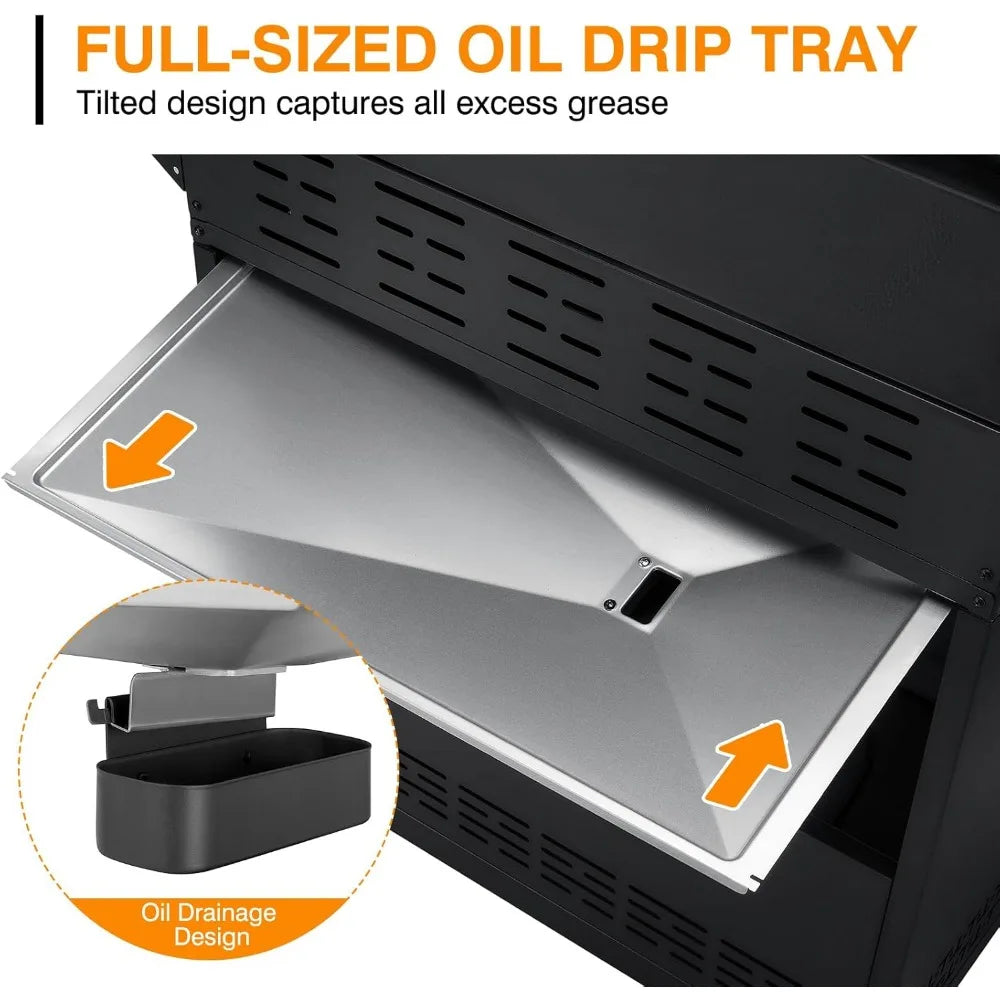 4 Led Burner Propane Gas Grill with Side Burner