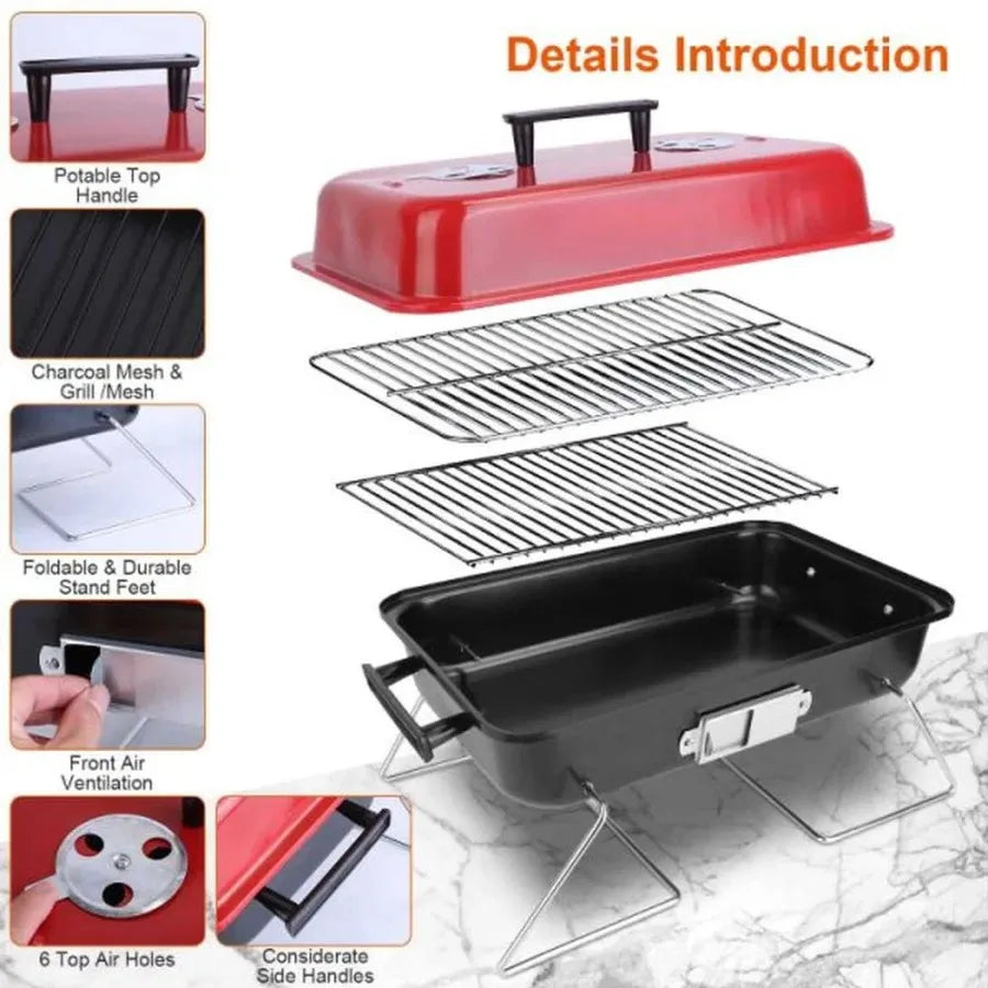 Portable Charcoal BBQ Folding Grill with Cover