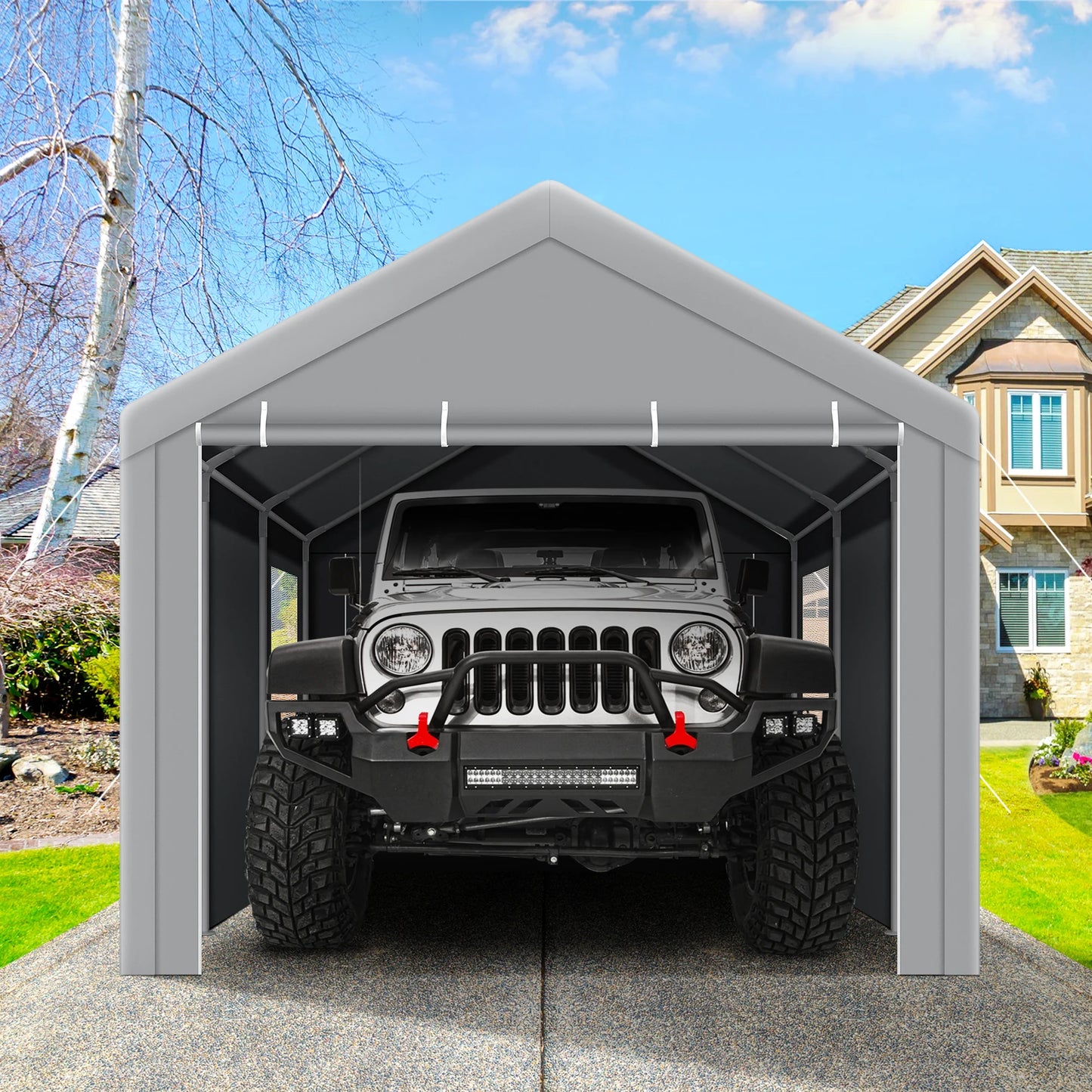 10x20 Heavy Duty Carport Canopy, with Removable Sidewalls