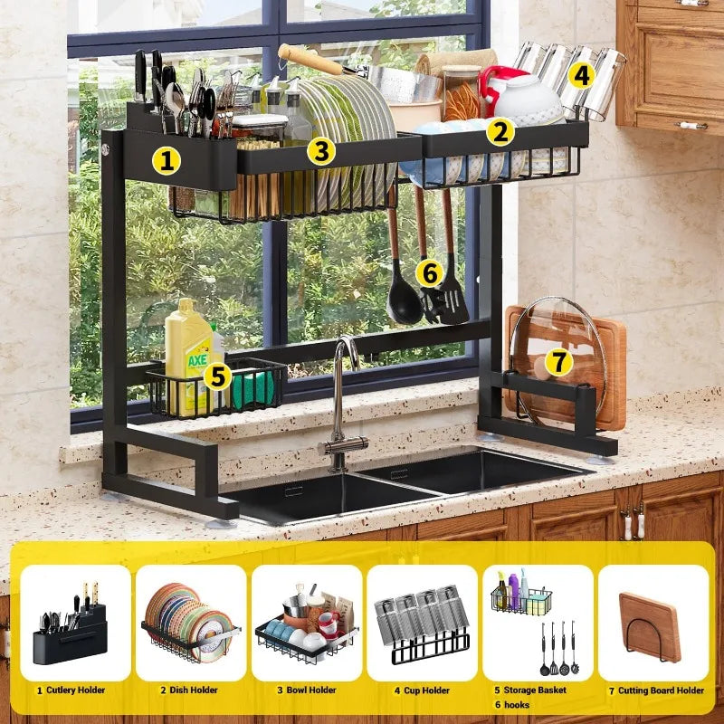 Through The Sink Dish Drying Rack (height/length Can Be Extended)