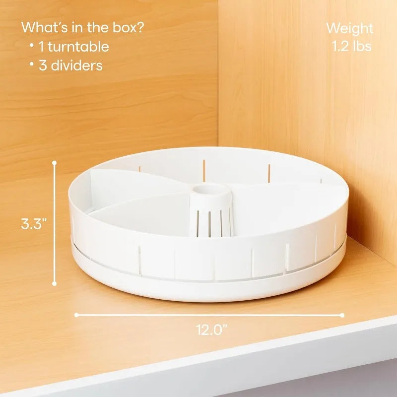 Under Sink Turntable with Adjustable Dividers