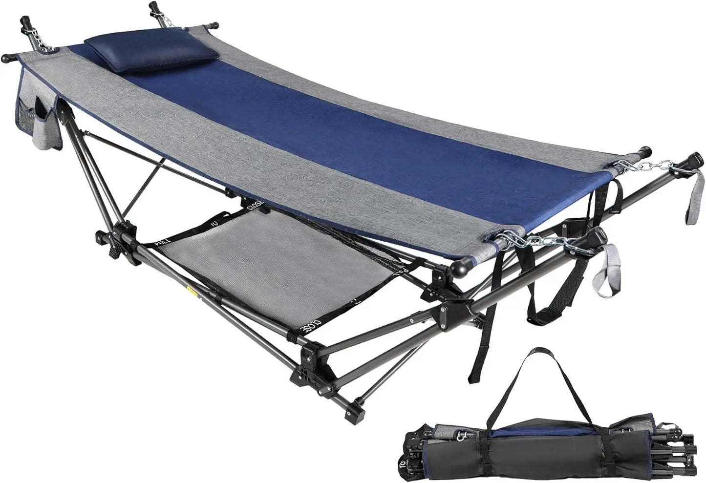 Folding Hammock with Removable Canopy and Pillow