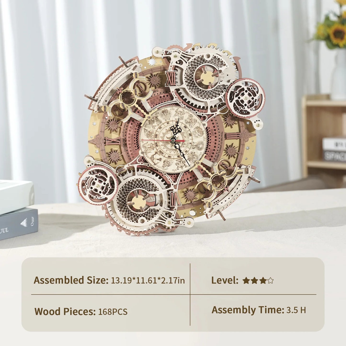 Zodiac Wall Clock 3d Wooden Puzzle Model Building