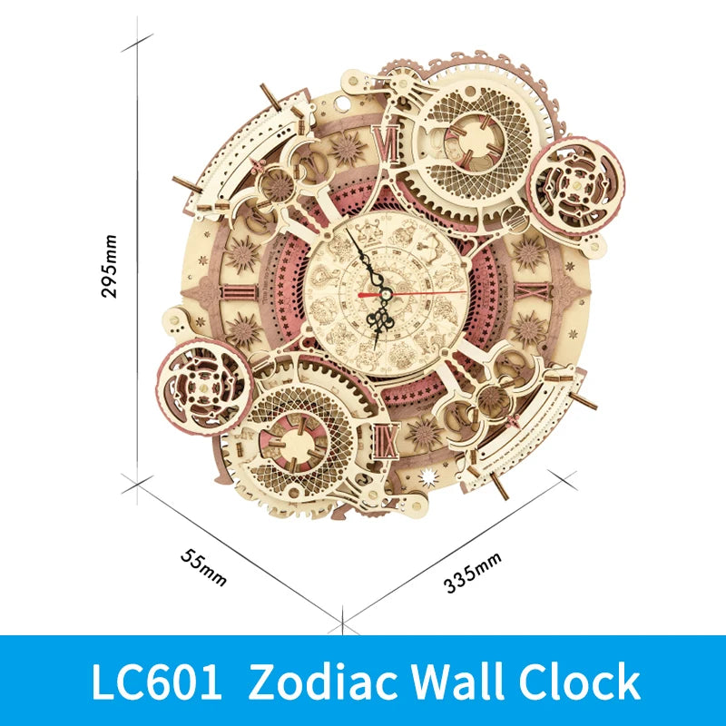 Zodiac Wall Clock 3d Wooden Puzzle Model Building