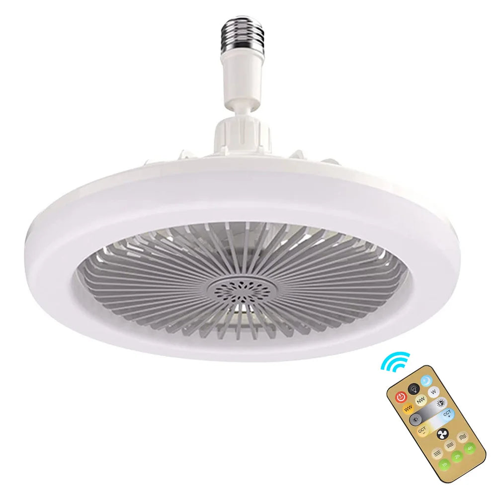 E27 Light Holder Ceiling Fan Lights LED Fan Light Universal with Remote Control