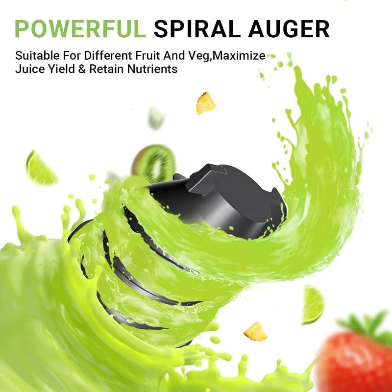 Cold Press Juicer,5 .2" Large Feed Chute for Whole Fruits & Vegetables,