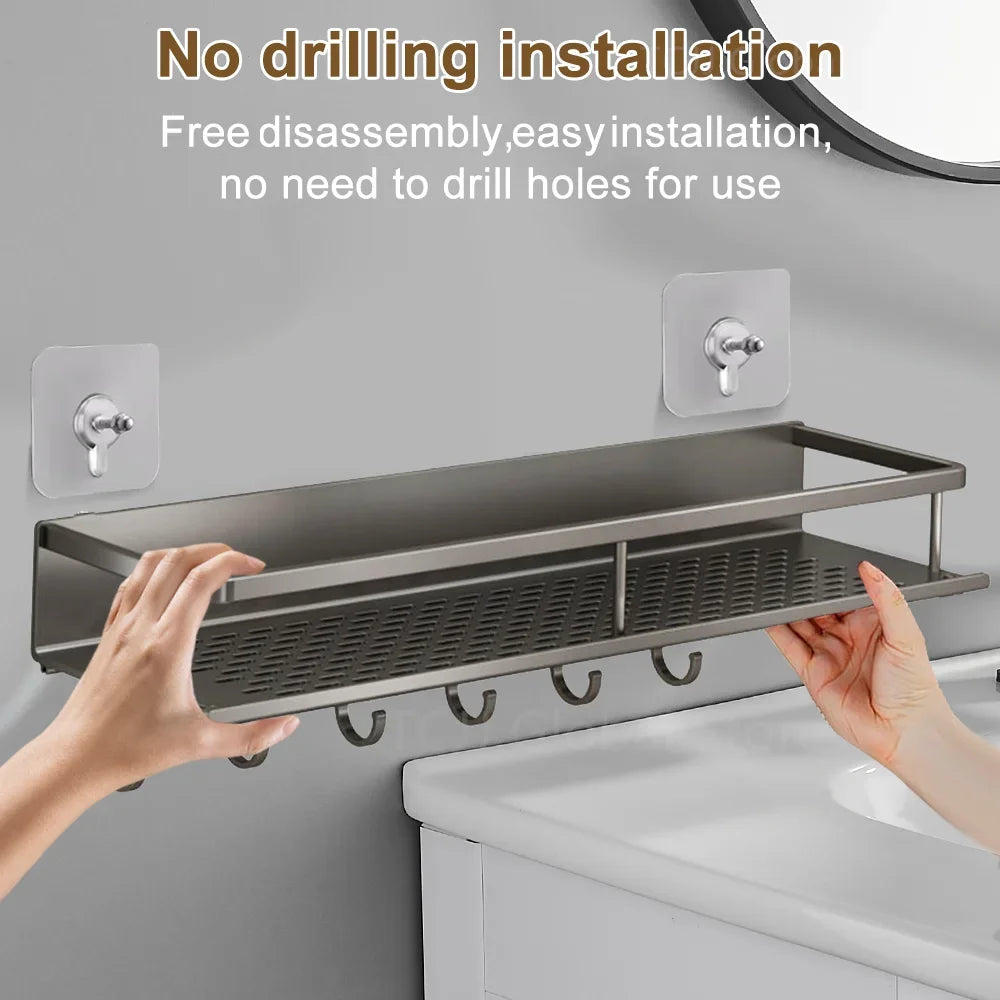 Wall Mounted Spice Rack No Drilling Kitchen Spice Organizer