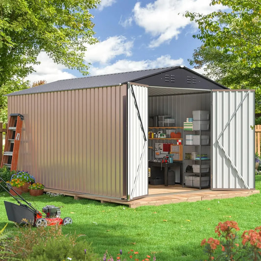 8x12 FT Outdoor Steel Storage Shed
