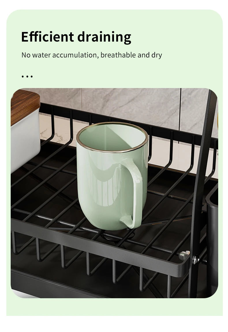 2 Tier Large Dish Drying Rack