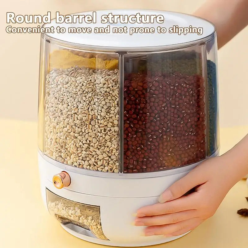 360 Degree Rotating Rice Dispenser/Sealed Dry Cereal Grain Bucket Dispenser