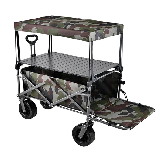 Duty Foldable Wagon Cart with 360° Rotating Wheels for All Terrain
