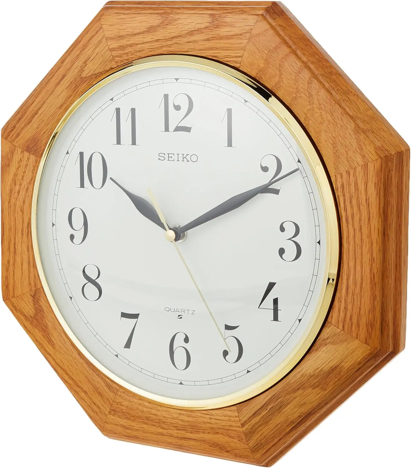 12 Inch Octagonal Solid Oak Wall Clock