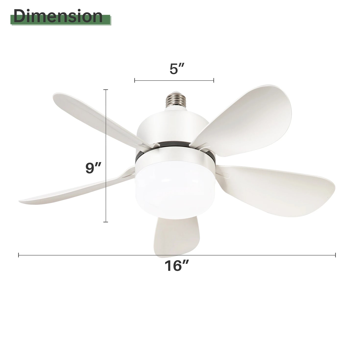 Modern 16-Inch Ceiling fan E26 E27 Socket Fan Ceiling Fan Light With Remote Control