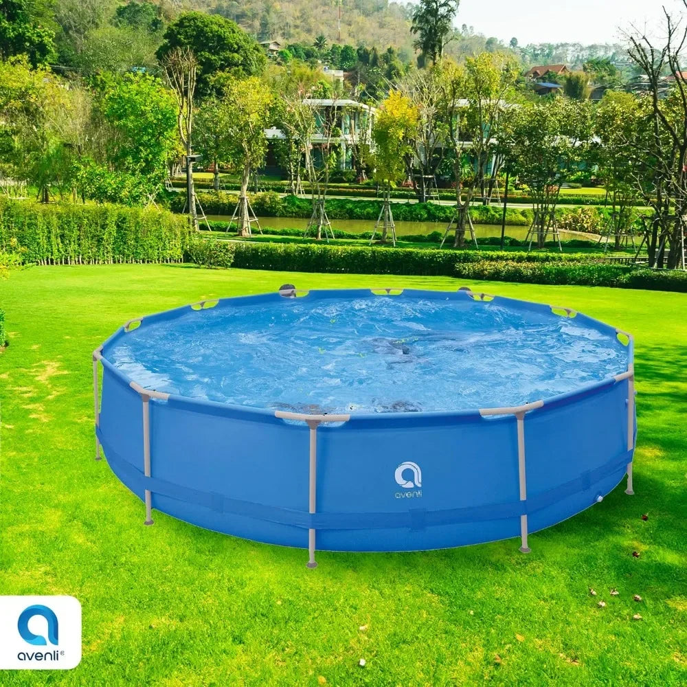 Round Steel Frame Above Ground Swimming Pool with Triangle Lock Frame