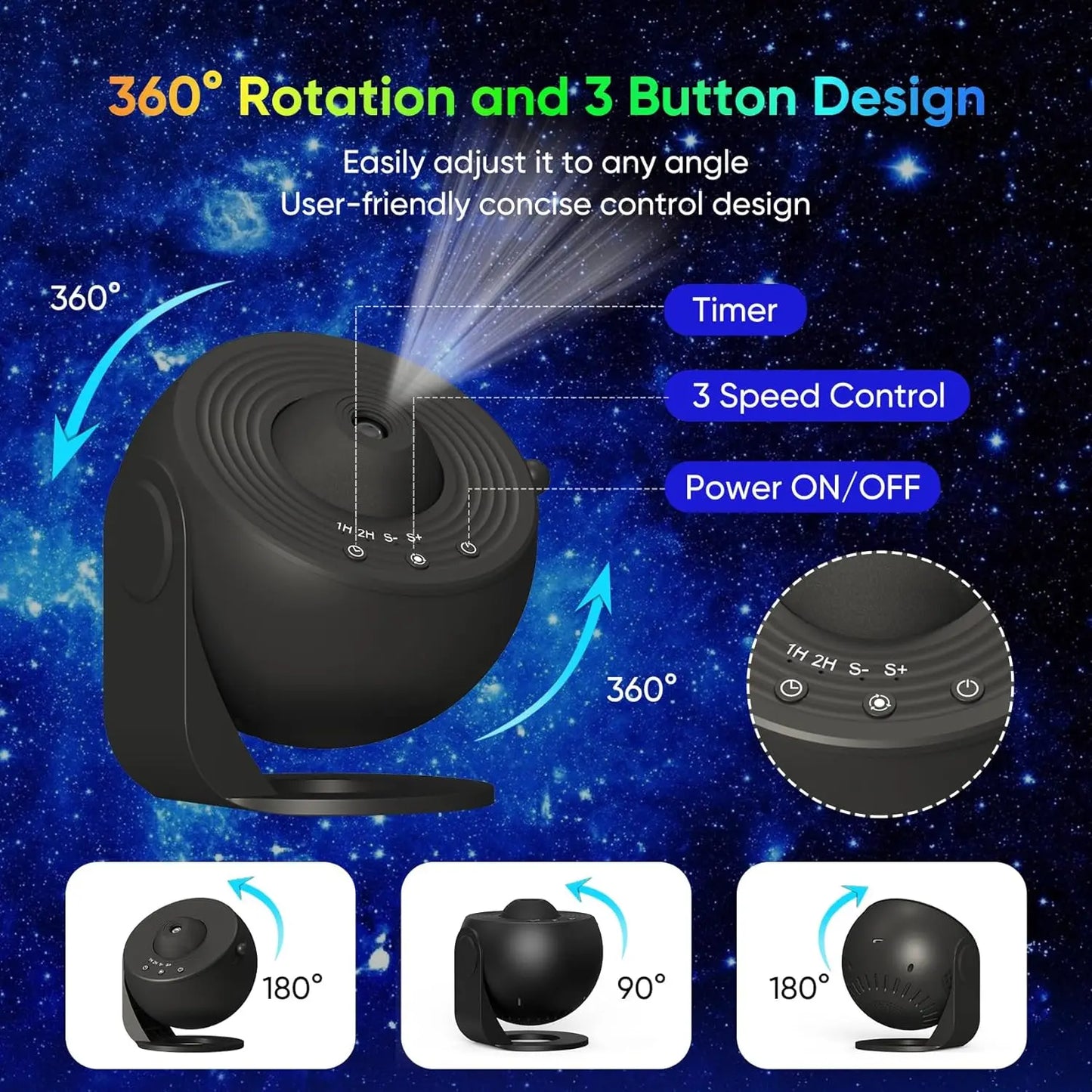 HD Starry Sky Globe Galaxy Projection Night Ligh