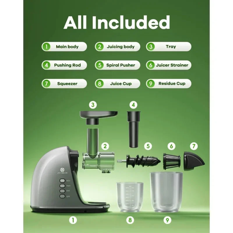 Cold Press Juicer Machine: 92% Juice Yield High