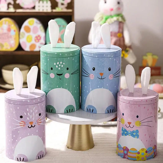 Easter Candy Canister Sweets Airtight Box With Bunny Ears Lid 4X