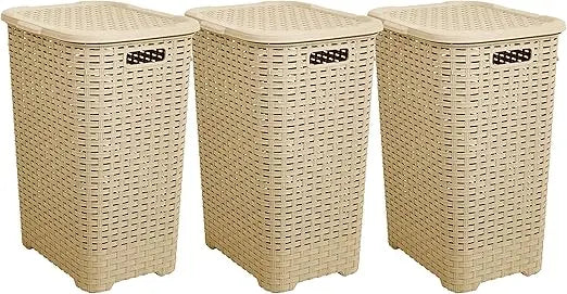 Plastic Laundry Hamper with Lid