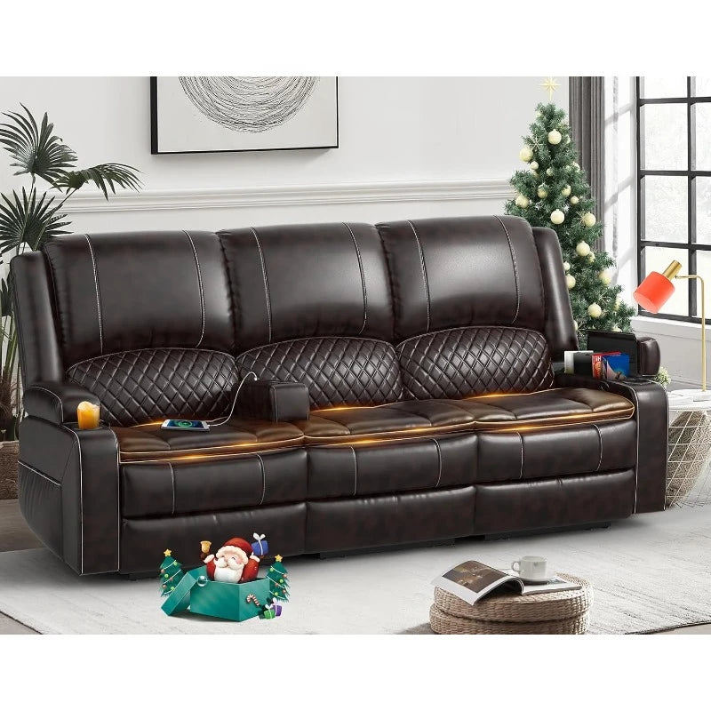 Recliner Sofa, 3 Seater with 2-Tier Cushion